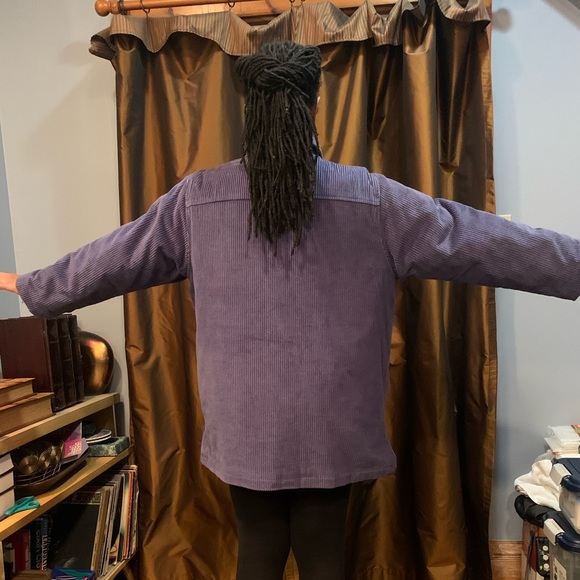 Apple seeds woman’s blue corduroy jacket - Picture 3 of 5